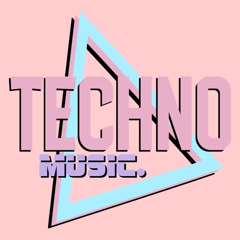 Logo rétro Techno Neon