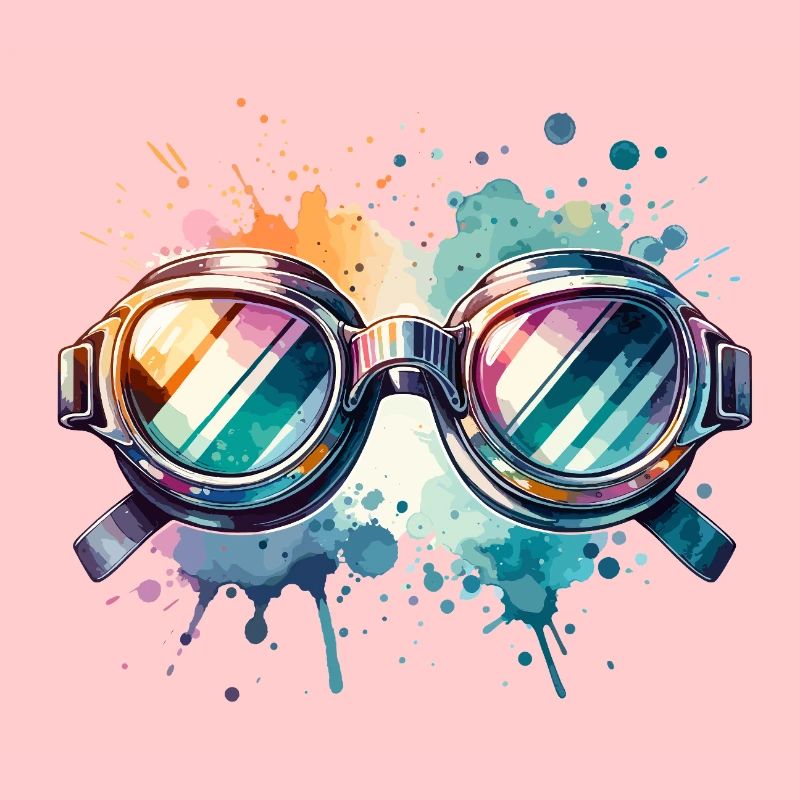 Colorful round swimming goggles Splash Design