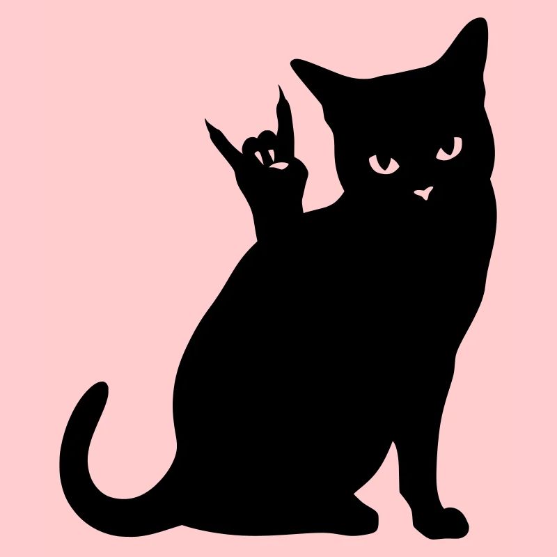 Black Cat – Devil Horns Silhouette
