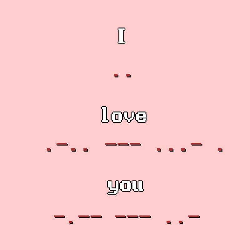 Code Morse rétro pixel art Je t’aime