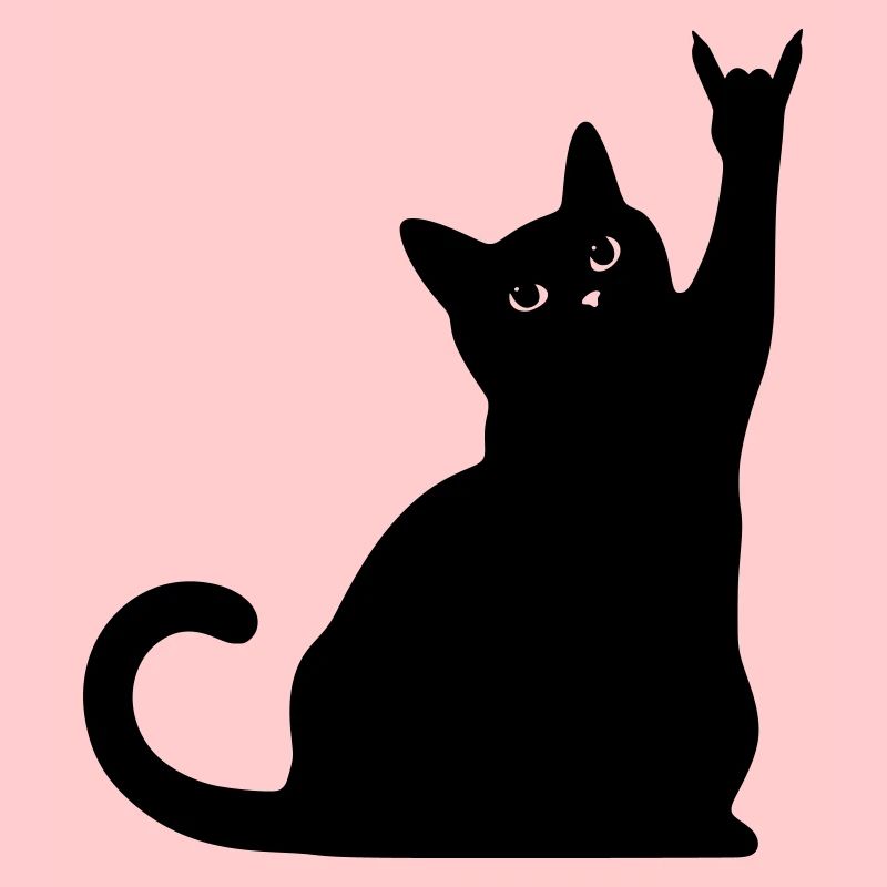 Black Cat – Devil Horns Silhouette
