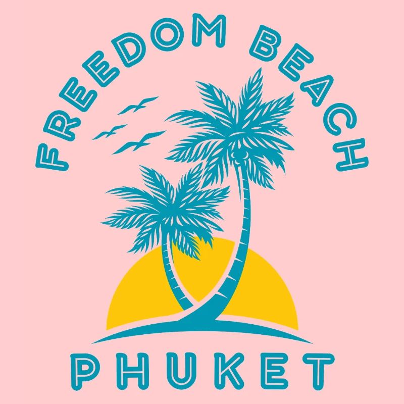 Coucher de soleil de palmier de Freedom Beach Phuket