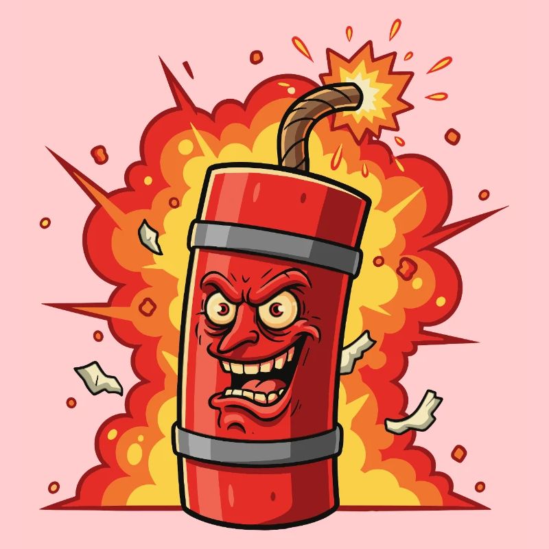 Dessin animé à la dynamite éclatante