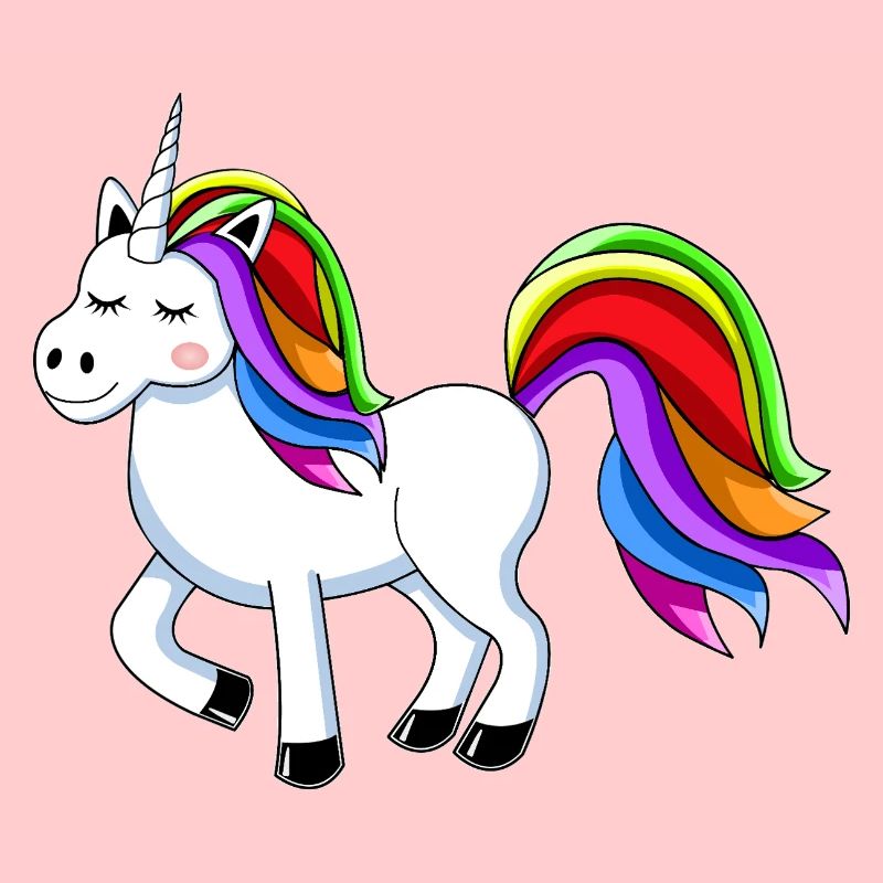 Dessin animé de licorne arc-en-ciel