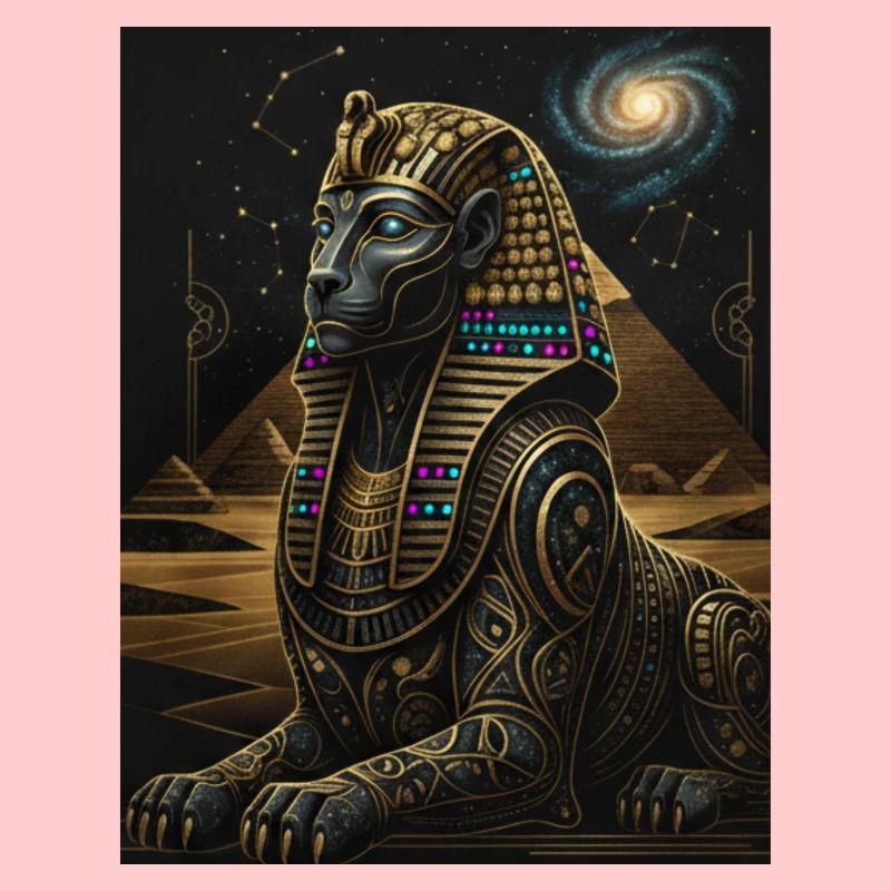 Cosmic Anubis Sphinx in Gold