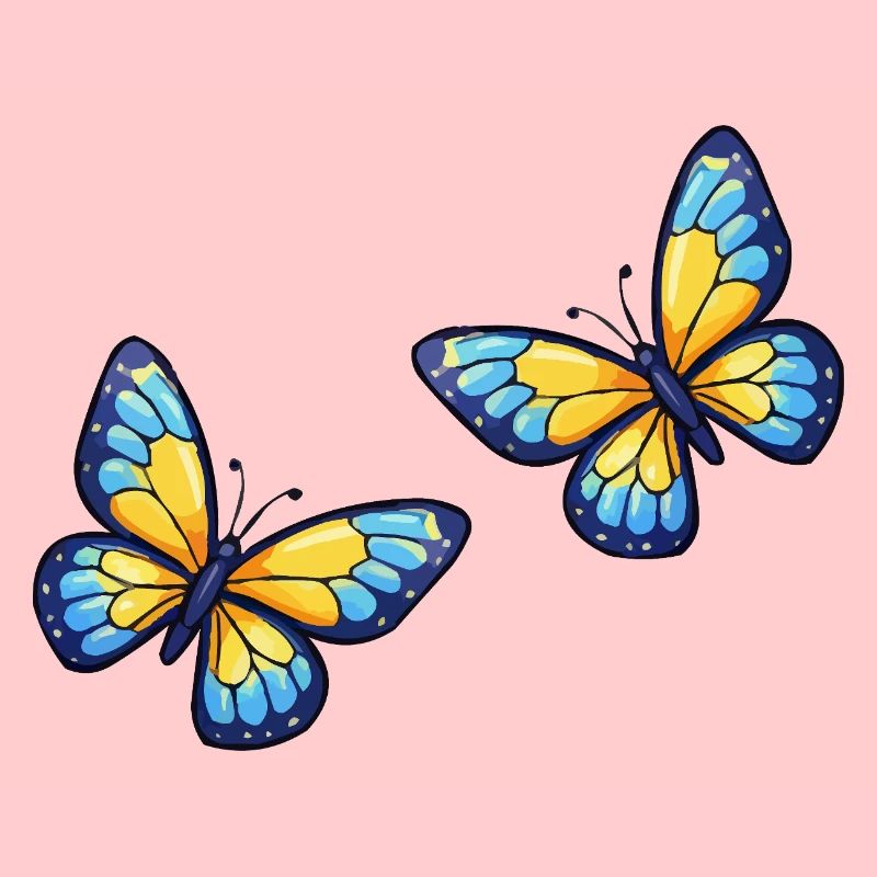 Blue Yellow Butterflies Pattern