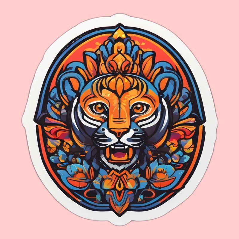 Tiger Bunte Mandala