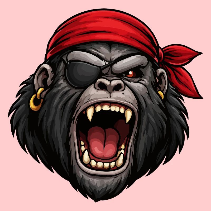 Gorille pirate avec cache-œil