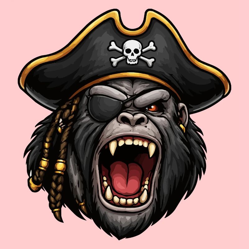 Gorille pirate avec cache-œil