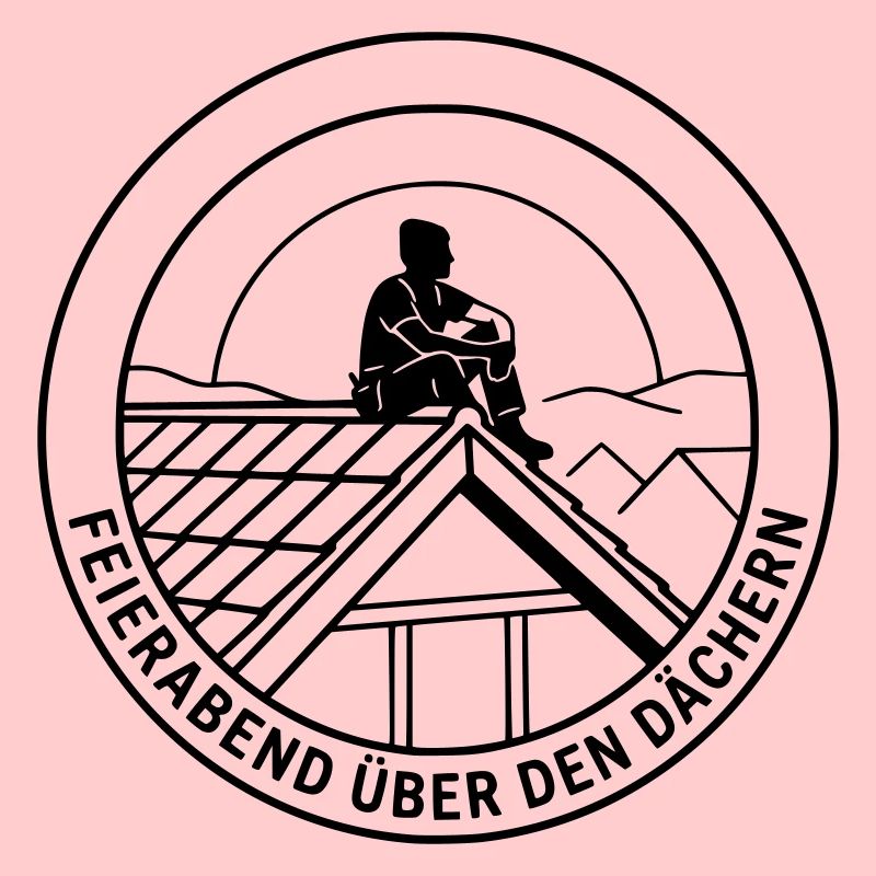 Dachdecker Feierabend über den Dächern