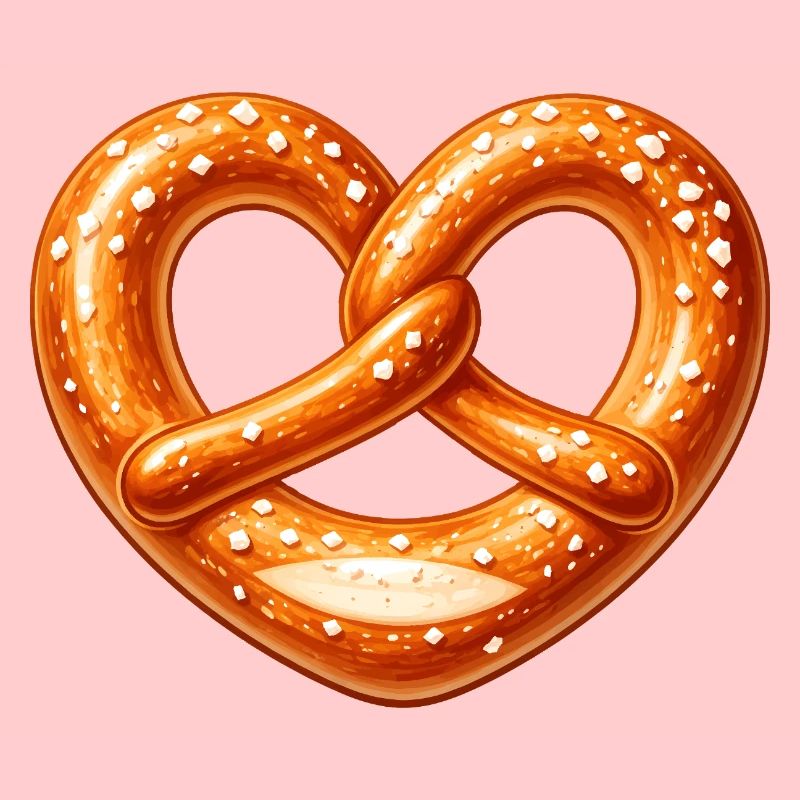 Conception de boulanger en forme de cœur de bretzel