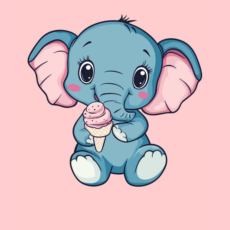Illustration de crème glacée éléphant câline