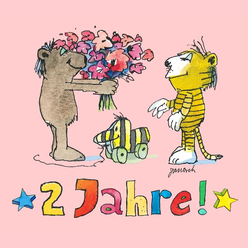 Janosch 2 Jahre Geburtstagsdesign Mit Bär & Tiger