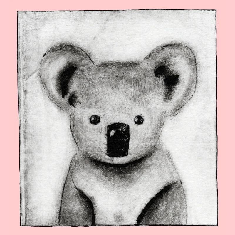 Koala noir et blanc - œuvres sculptées à la main