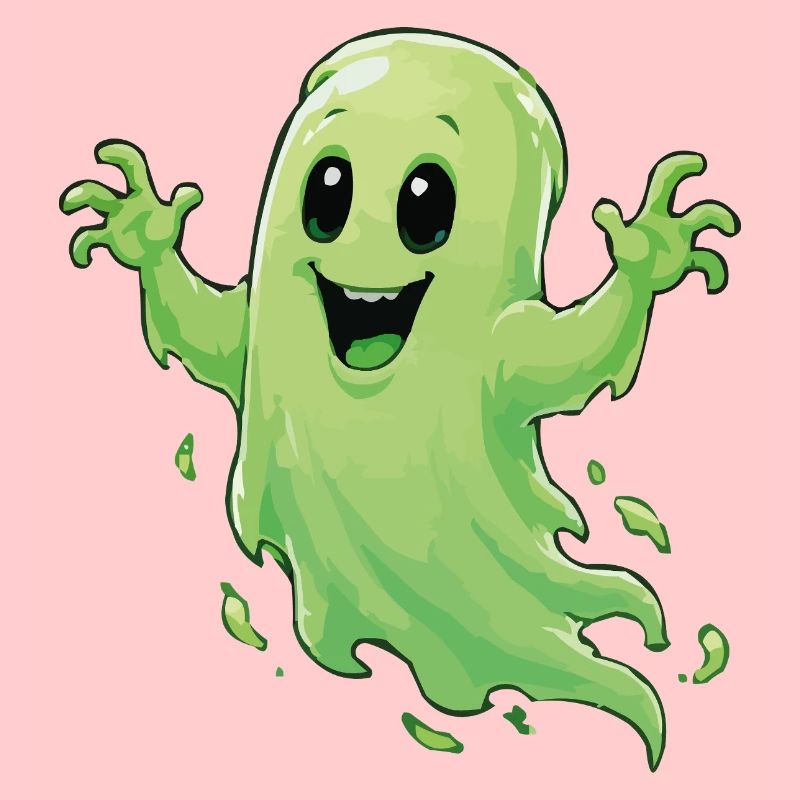 Fantôme de dessin animé vert