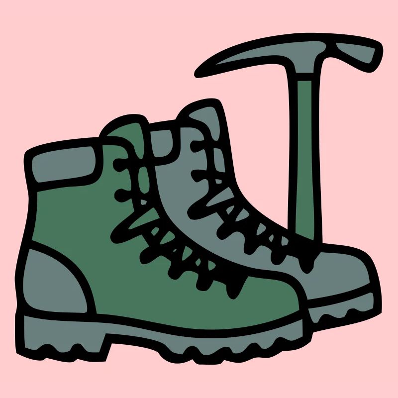 Wanderschuhe Eispickel Bergsteiger Alpen Wanderer