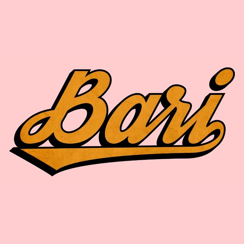 Bari Script: Orange Retro Logo