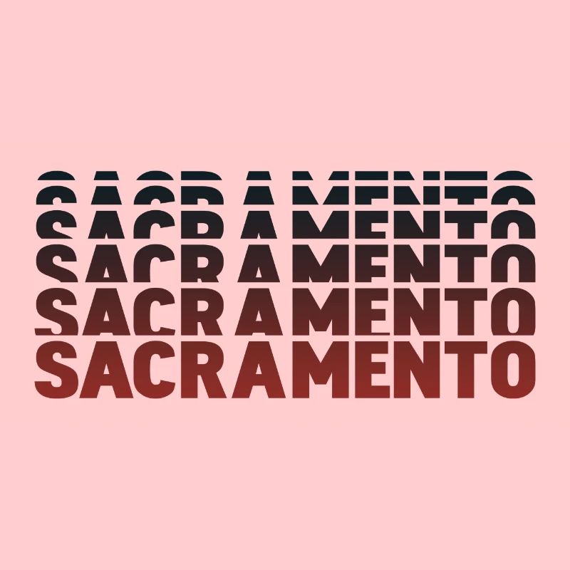Sacramento Gradient Lettering Multiple
