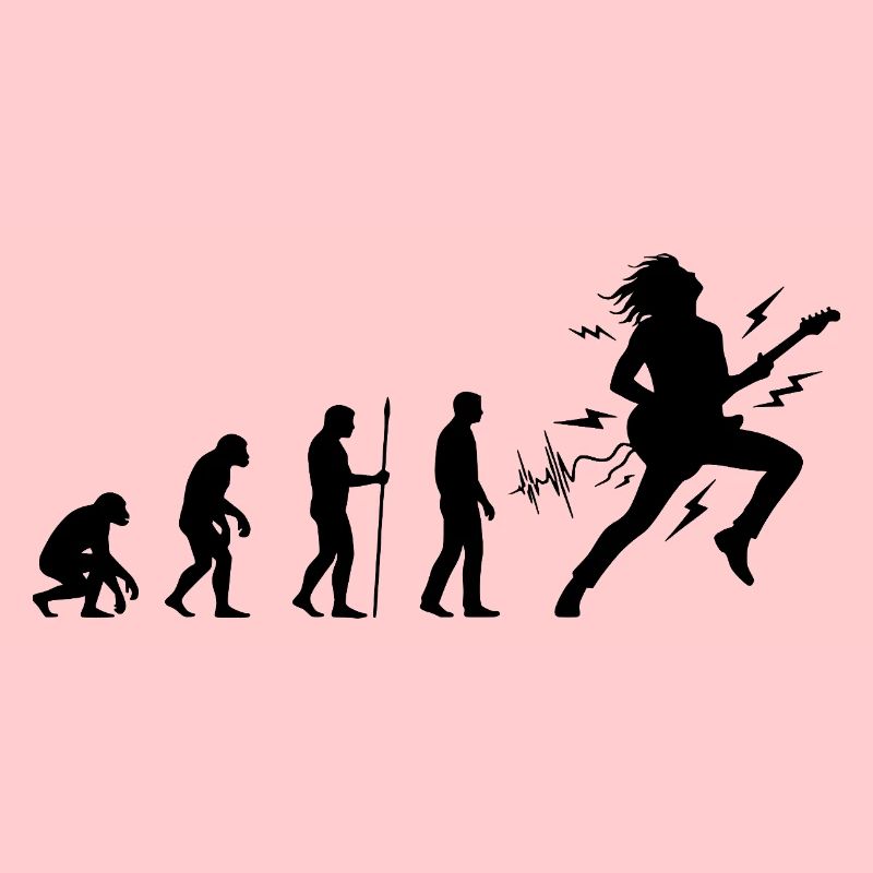 Evolution to guitarist rock musician