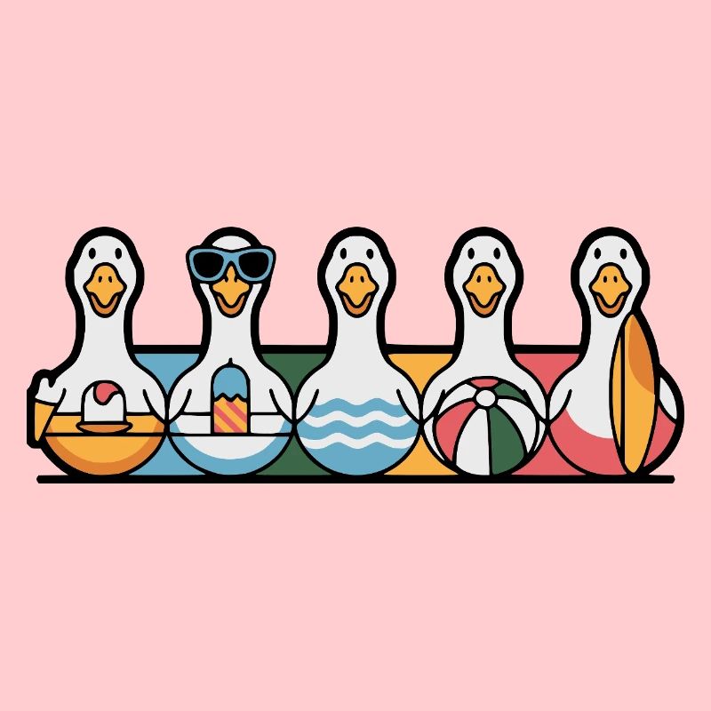 Rangée d’oies d’été