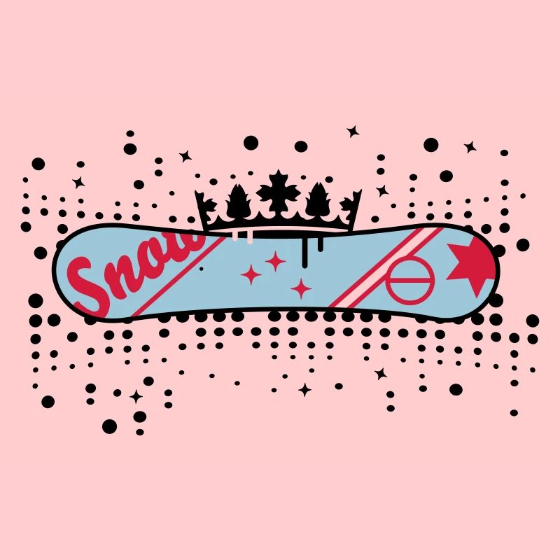 Snowboard mit Krone Snowboard King