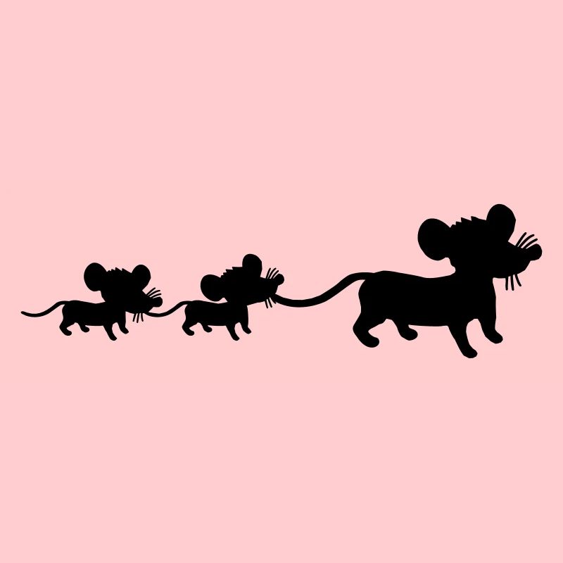 Maus Familie Mama Papa 2 Kinder Mutter Silhouette