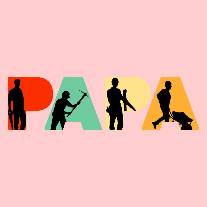 Construction Laborer Papa Trade Silhouette Father 