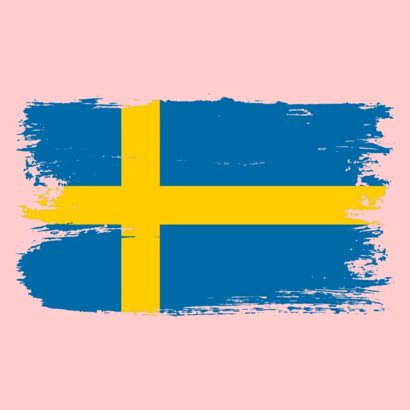 Tee à brosse drapeau de la Suède