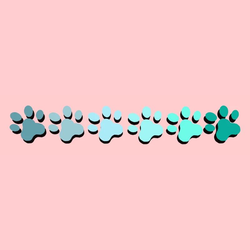 Conception abstraite d’empreinte de patte dans les couleurs de la mer