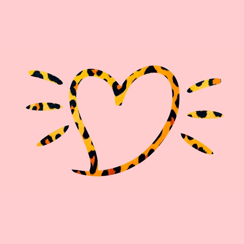 Leopard Herz mit Sonnenstrahlen