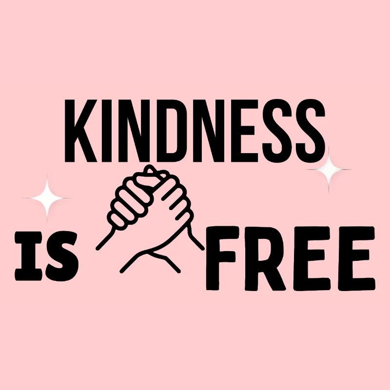 La gentillesse est gratuite – Minimal Handshake Typographie T-
