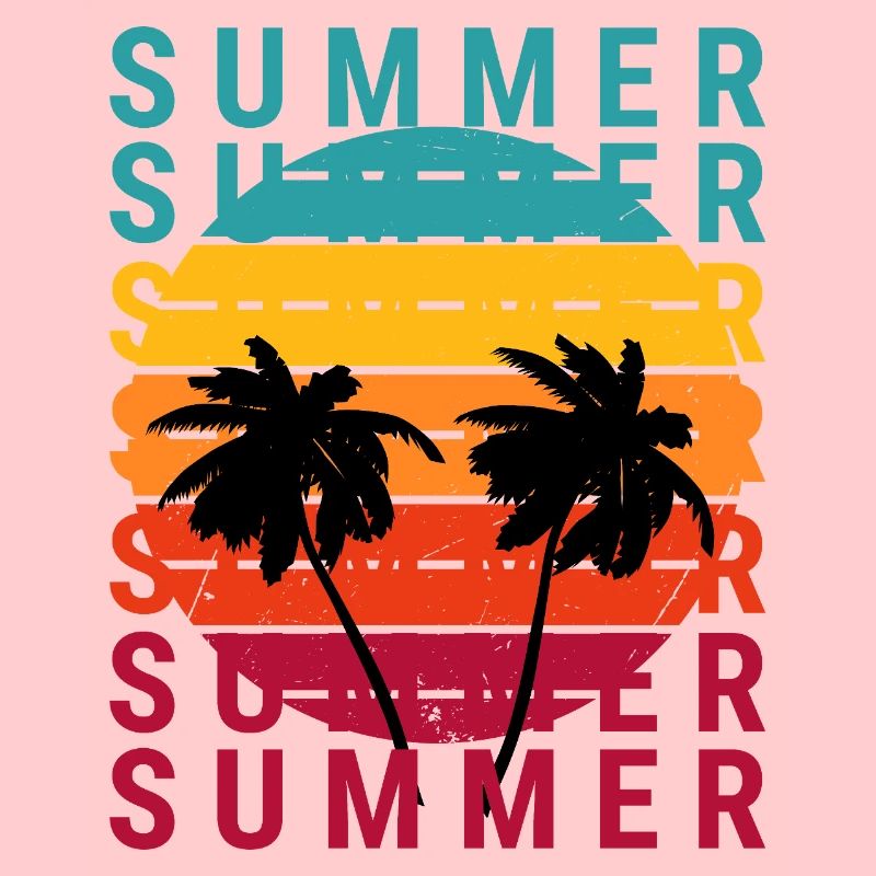 Summer sunset with palm trees