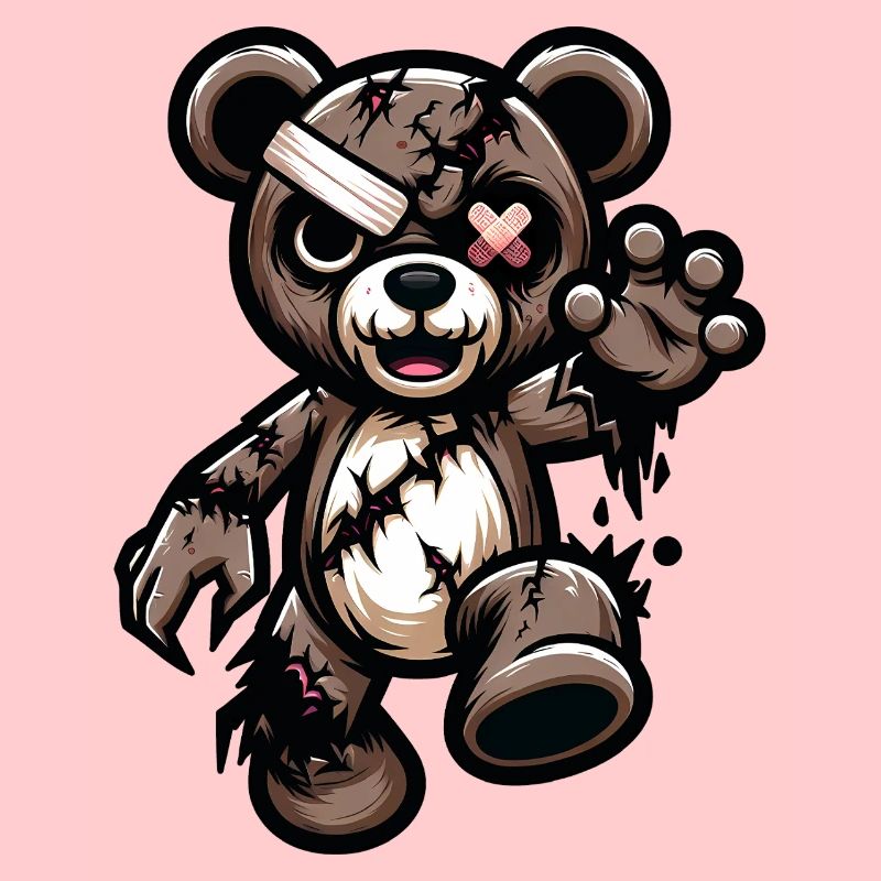 Zerzauster Teddybär mit Narbe