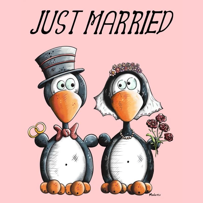 Just Married Penguins