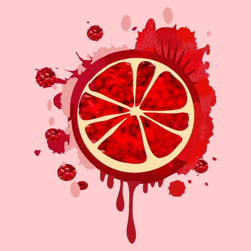 blutrotes Granatapfel Graffiti mit Kerne