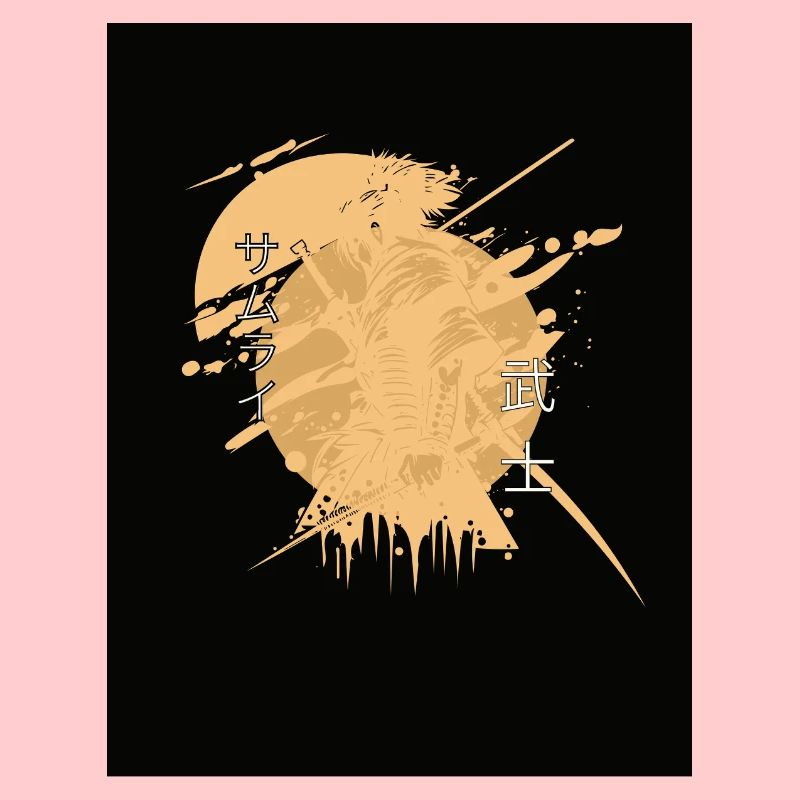 Samouraï Cheval Splatter Noir