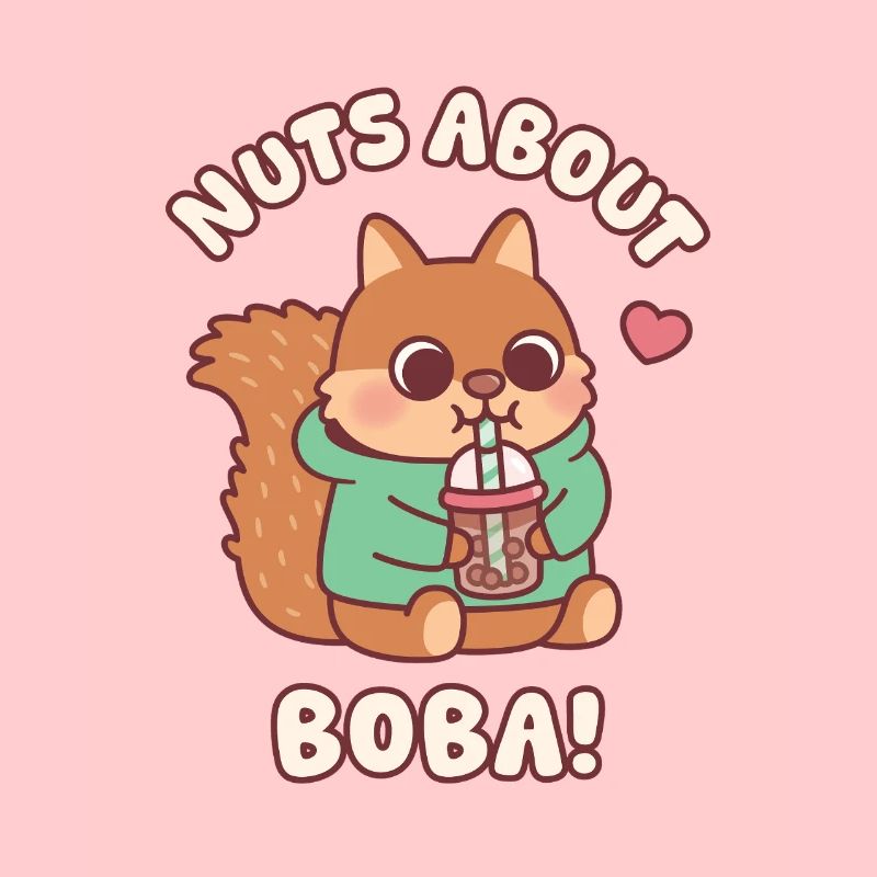Süßes Eichhörnchen liebt Boba Tea Nuts Über Boba Lustig