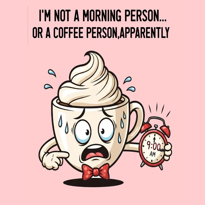 Ängstliche Morgentasse mit Wecker