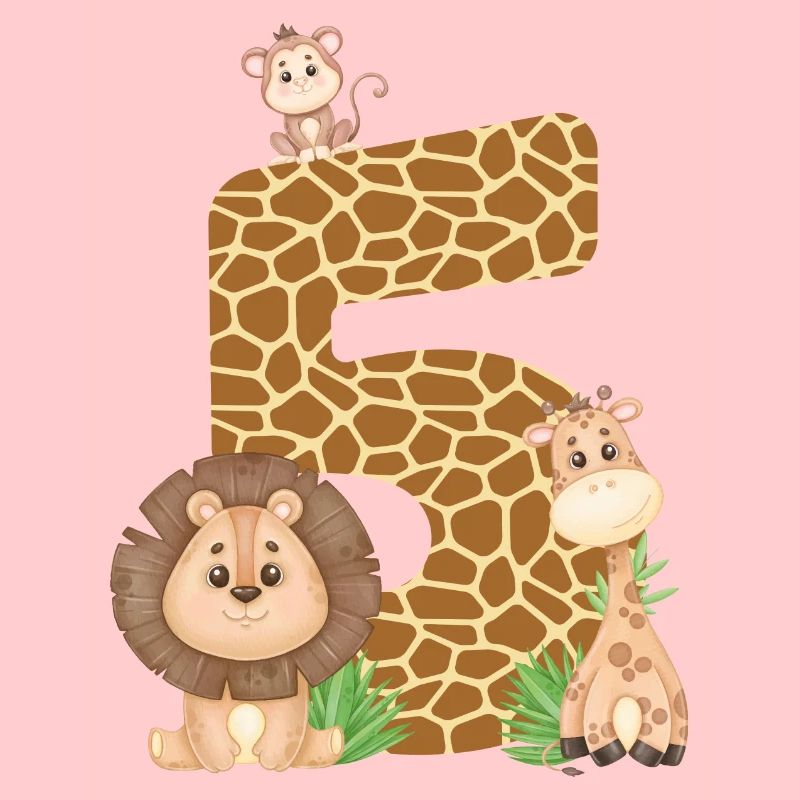 5. Geburtstag Dschungeltiere Giraffe Löwe Affe