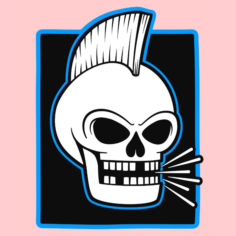 Skull Mohawk Punk Graphic