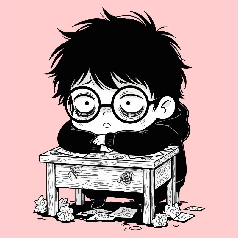 Studentischer Burnout-Büro – leerer Blick