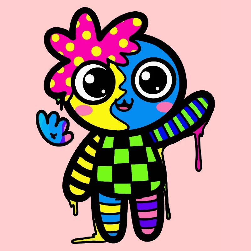 Split Face Regenbogen Pop Art