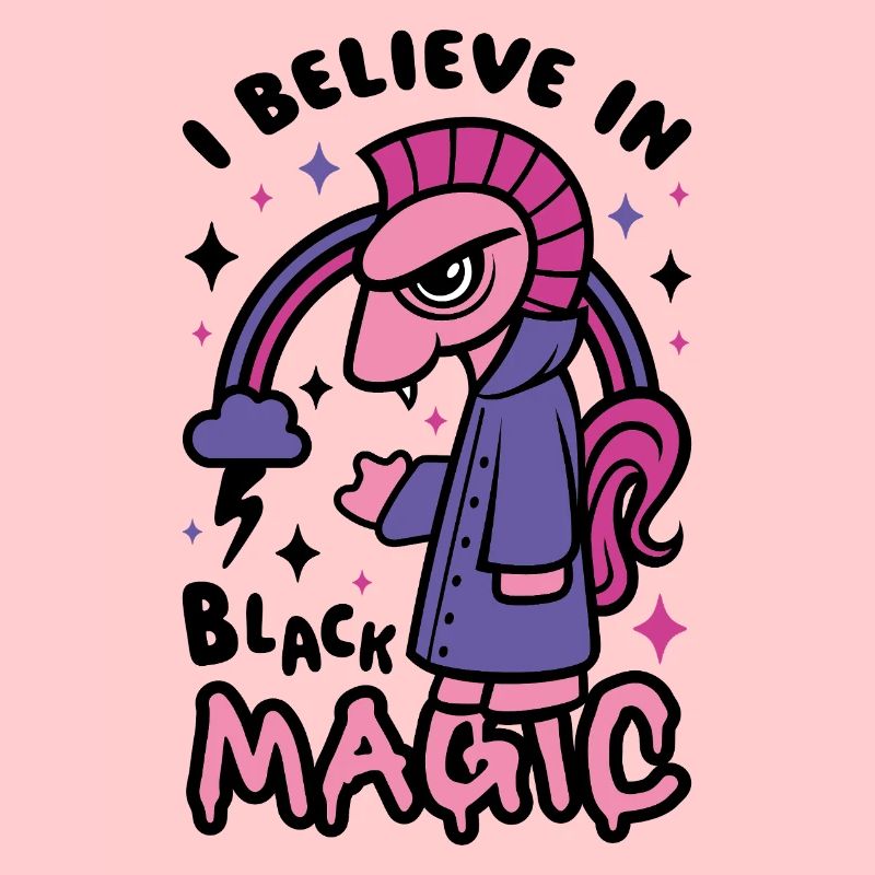 Grumpy Dark Pony Believes in Black Magic