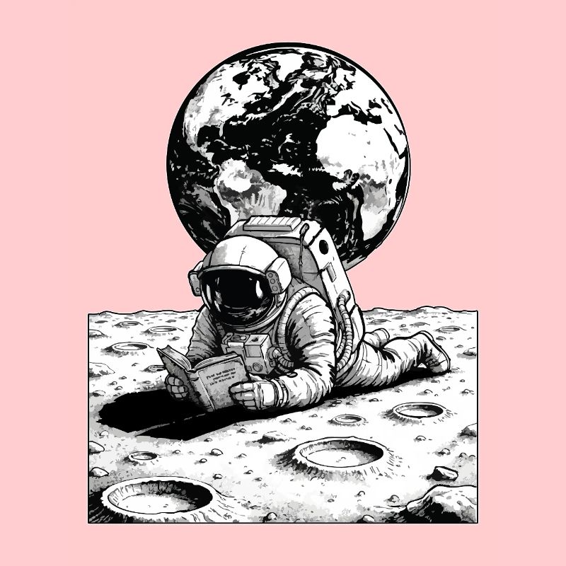 Astronaut liest Monderde