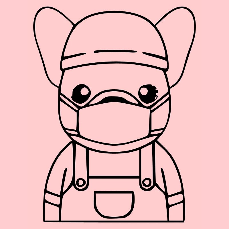 Frenchie Arzt Pflege Maske