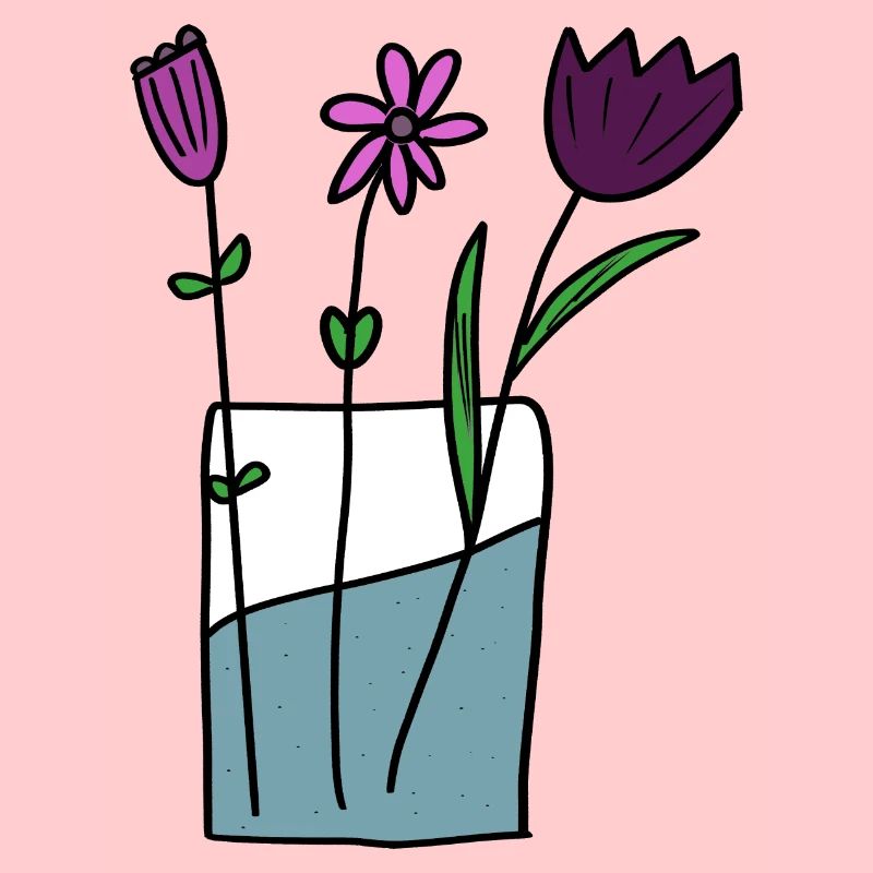 Blumen im Tontopf Design