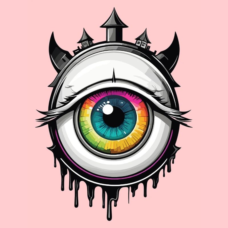 Oeil avec cornes