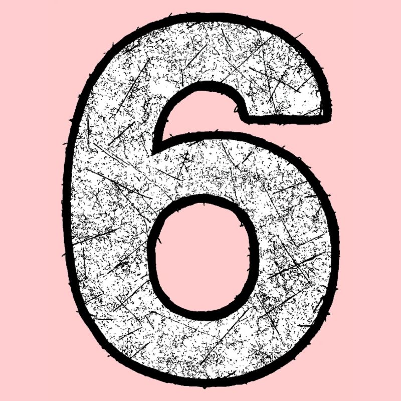 Six chiffres avec texture scratch