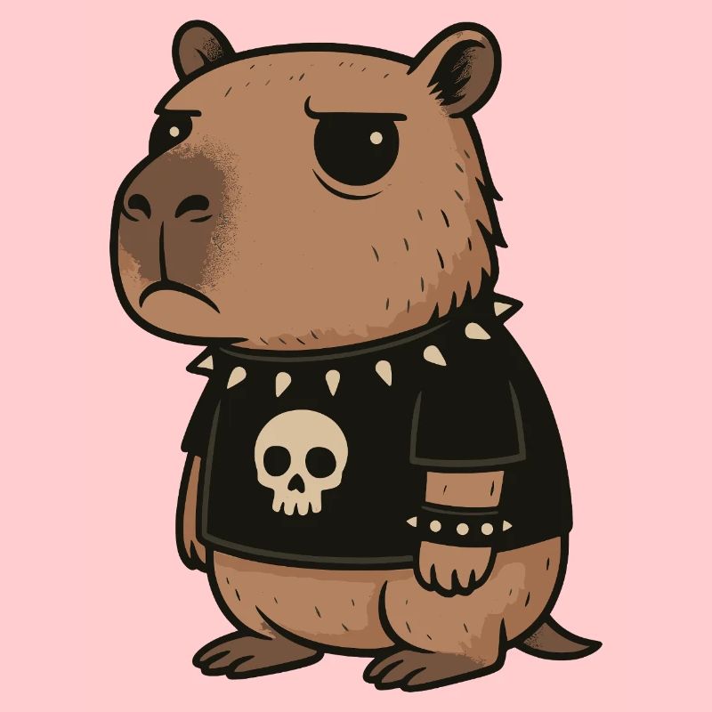 Goth Capybara Drôles Emo Punk Rongeurs