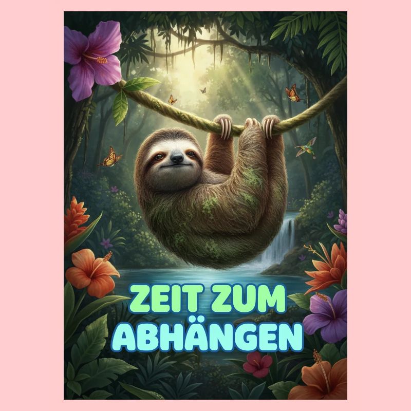 Time to hang out sloth neon